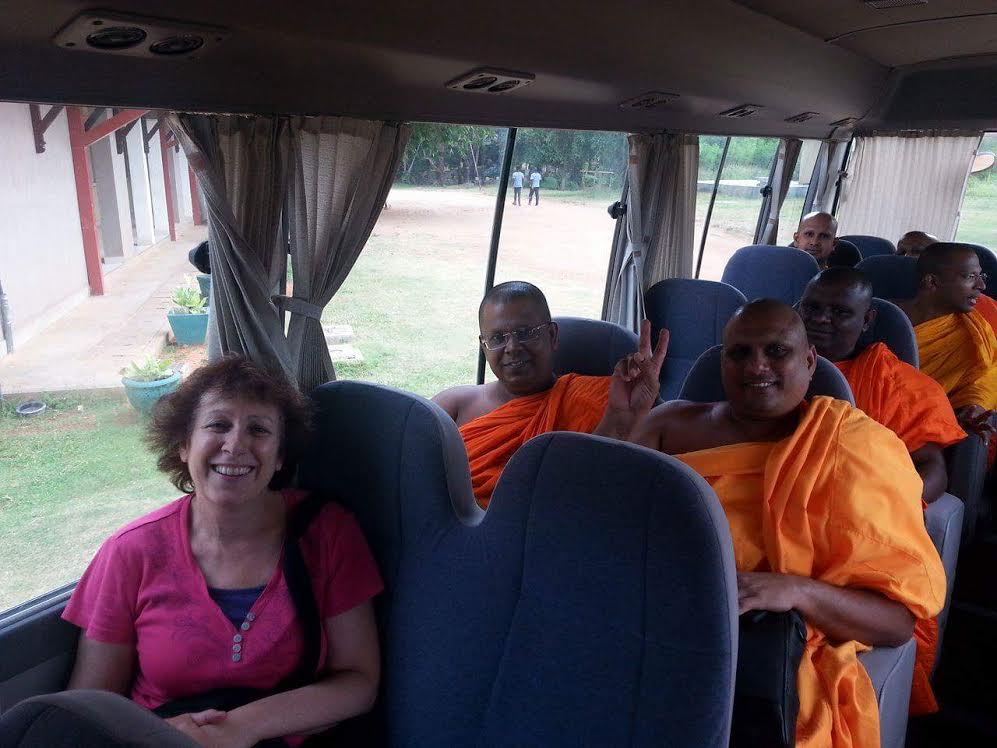 monks on a bus